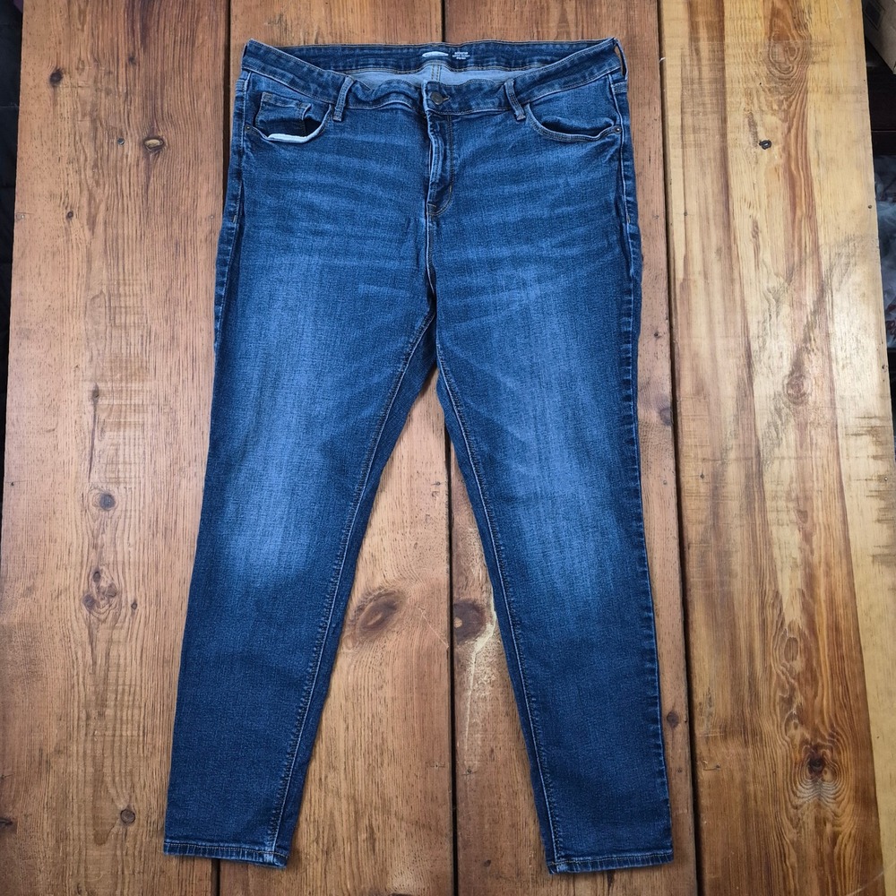 Old Navy Rockstar Super Skinny Mid-Rise Jeans Blue Dark Wash Women's Size 18